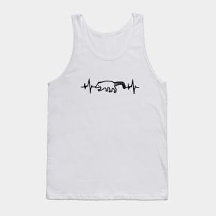 Coati heartbeat ECG proboscis wild animal motif Tank Top